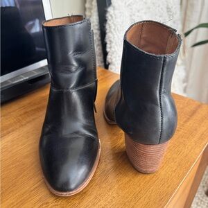 Madewell Black Leather Ankle Boots